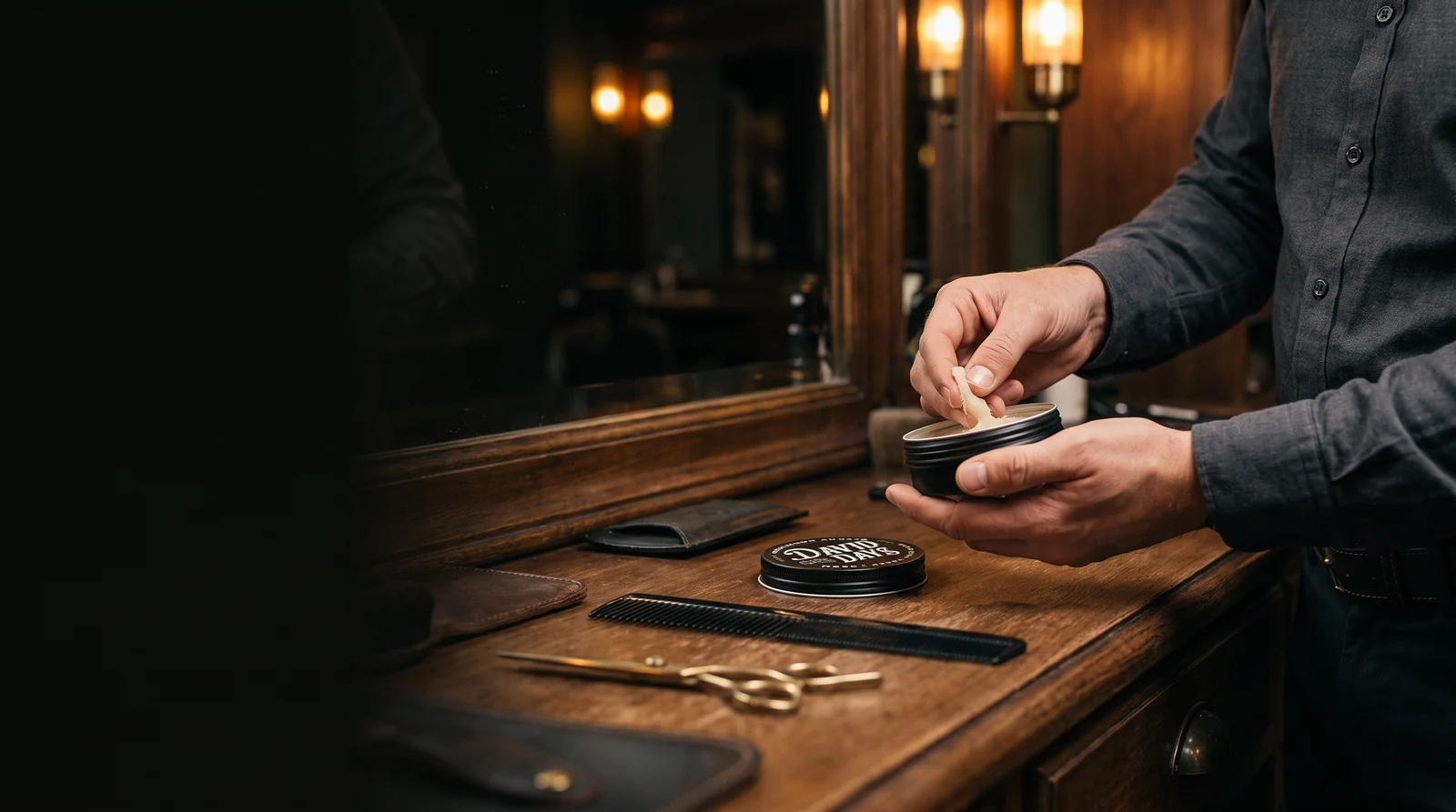 Italian vintage barber using David Days Water-based Pomade