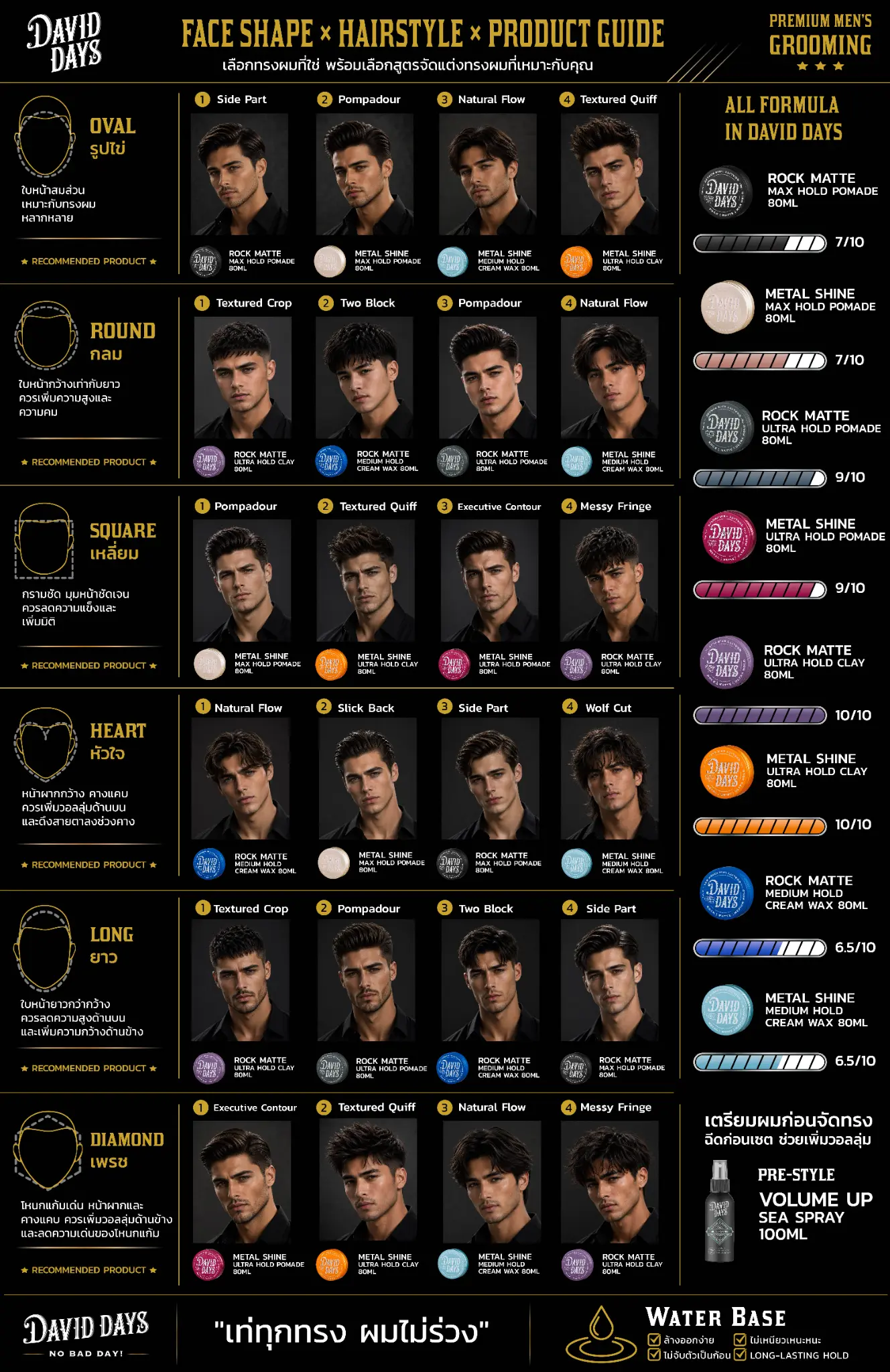 David Days - Face Shape x Hairstyle x Product Guide